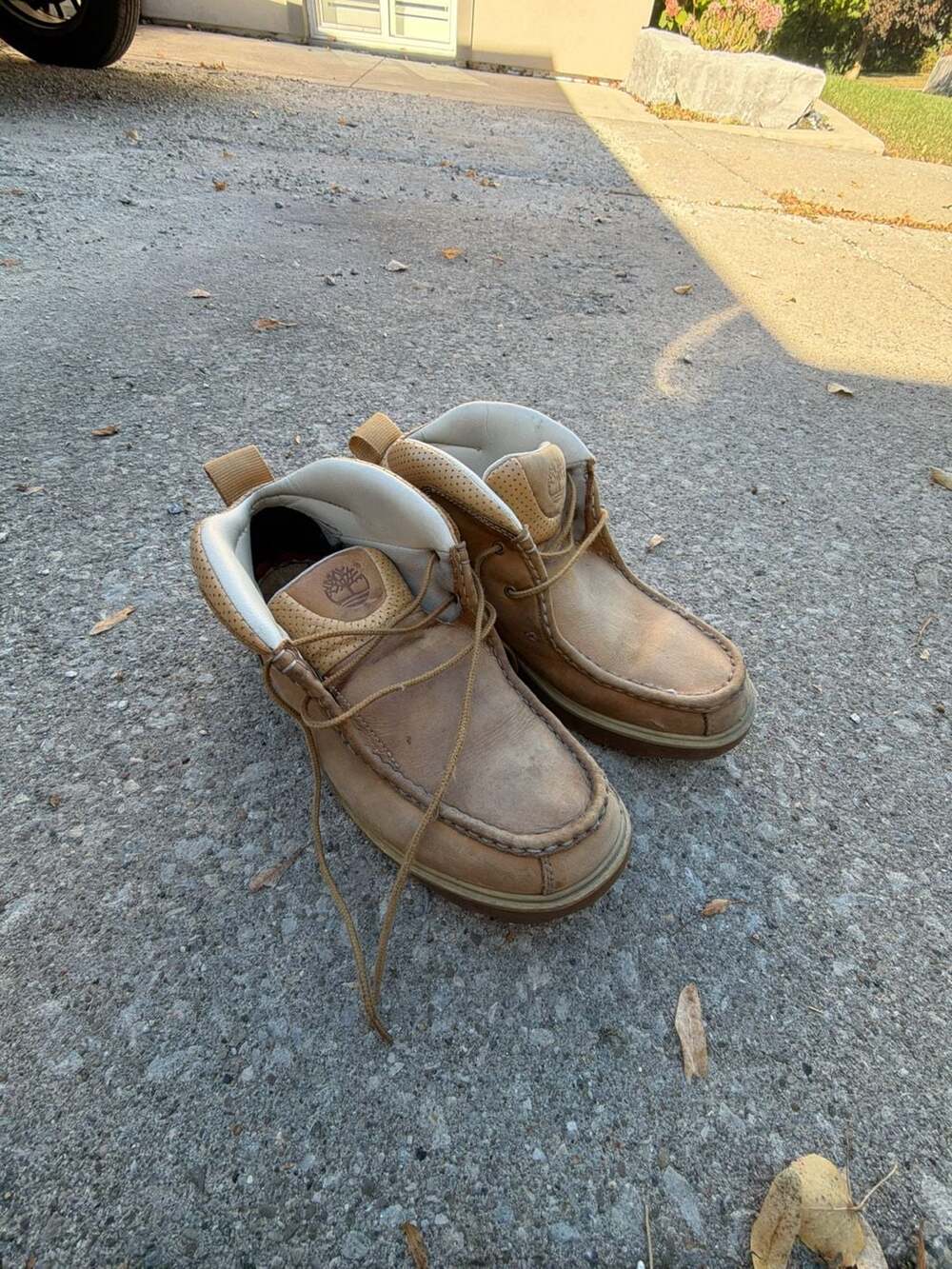 Timberland Moc Toe Chukka Boots Wheat Leather Used ( Read Description)